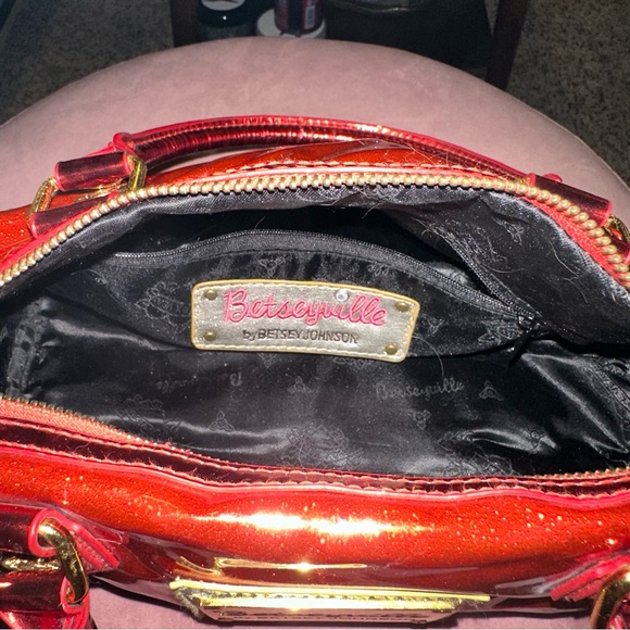 Betseyville by Betsey Johnson red glitter purse - Picture 7 of 9
